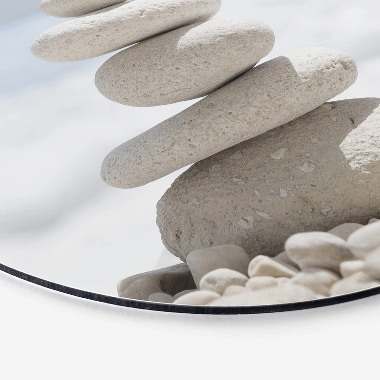 Wandbild Steine am Meer - Alu-Dibond Rund 
