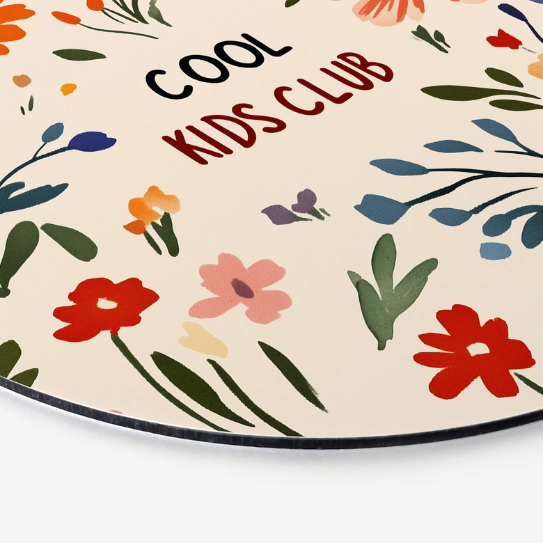 Wandbild Cool Kids Club Bunte Blumen - Treechild - Alu-Dibond Rund 