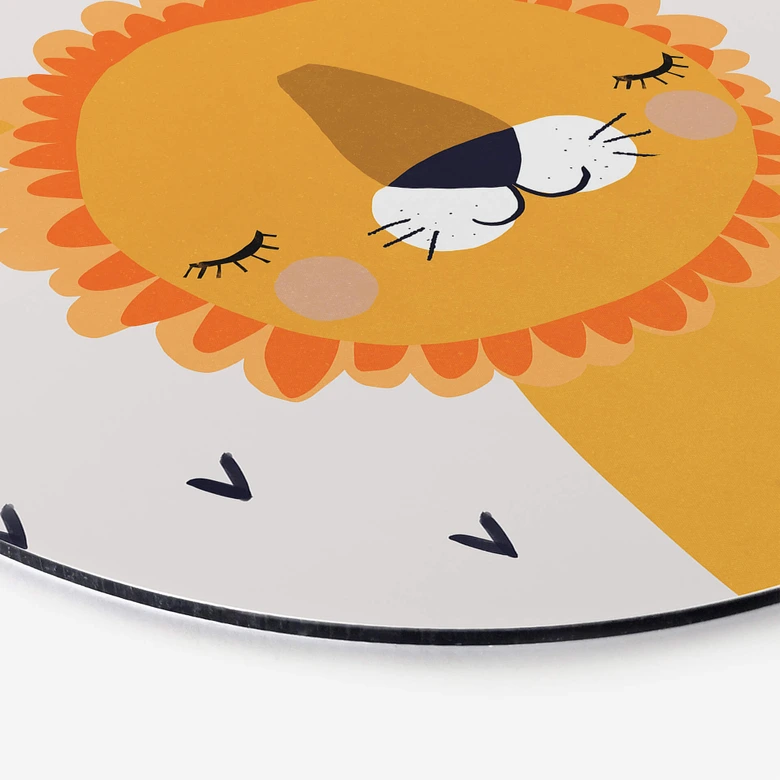 Tableau sur alu-Dibond rond Treechild - Little Lion 