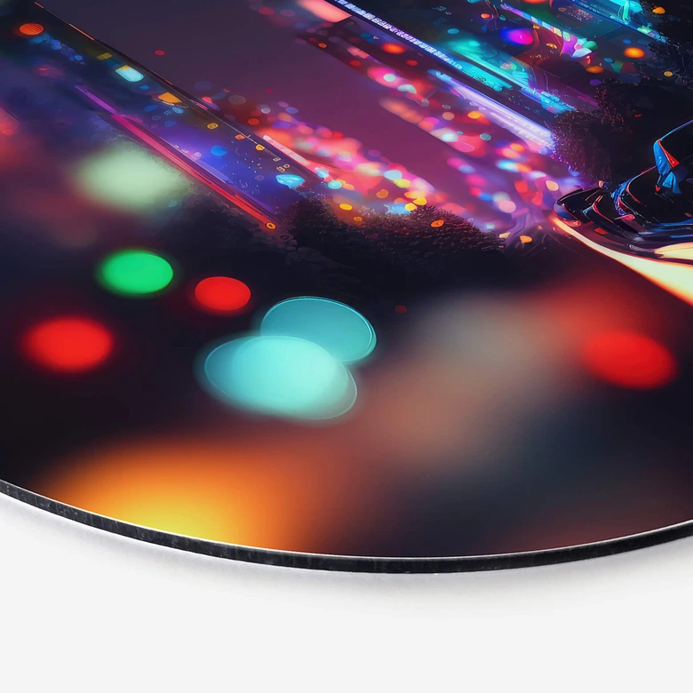 Tableau sur alu-Dibond rond Treechild - Night Out 