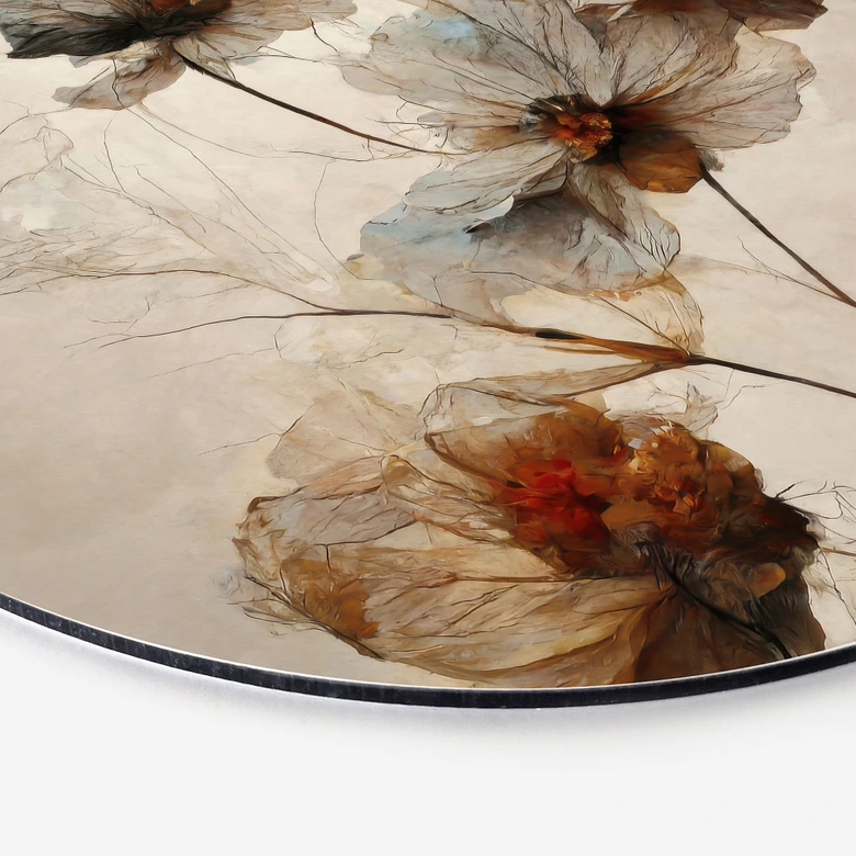 Wandbild Trockenblumen - Eleganz der Vergänglichkeit - Treechild - Alu-Dibond Rund 