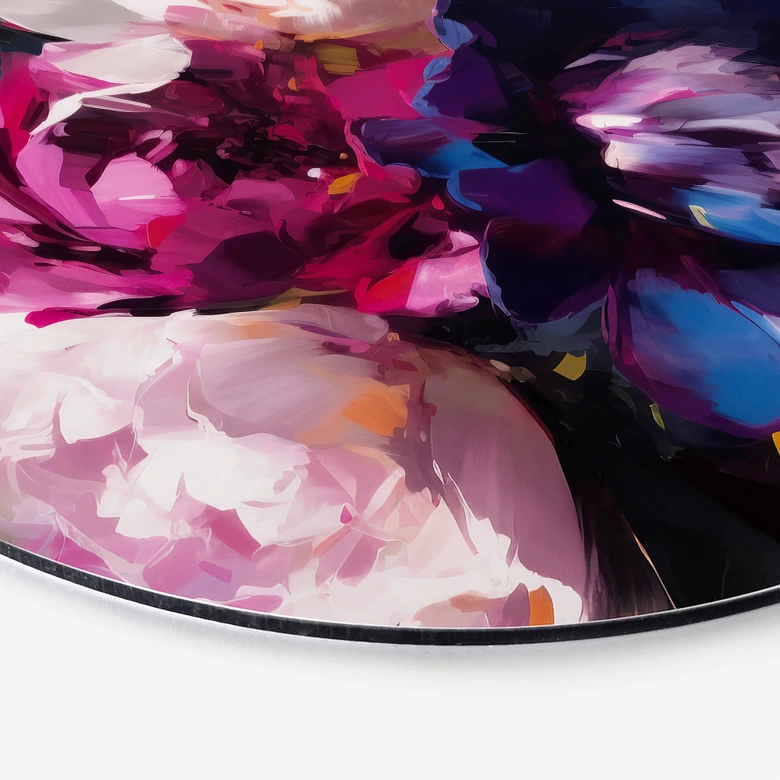 Tableau sur alu-Dibond rond Treechild - Vintage Flowers 