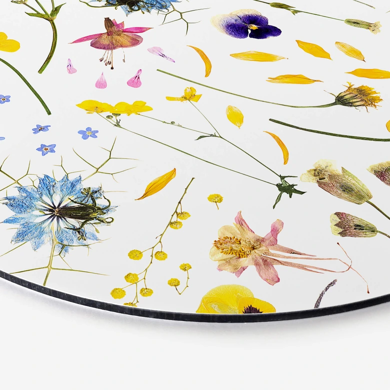 Alu-Dibond UN Designs - Getrocknete Blüten - Rund 