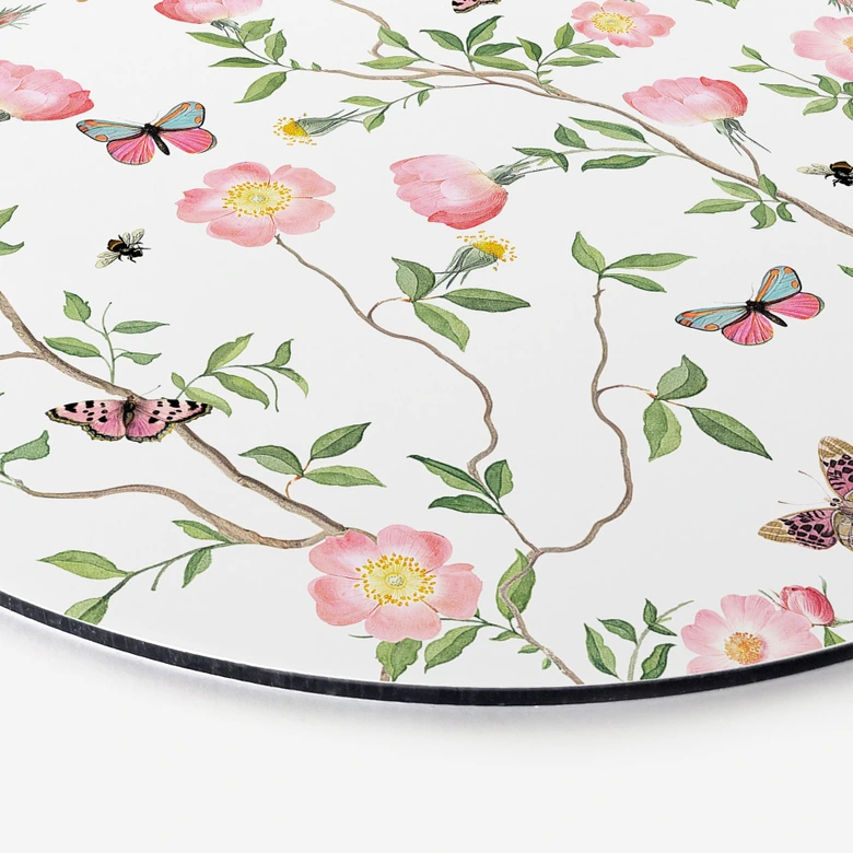 Wandbild Rosa Christrosen im Frühling - UN Designs - Alu-Dibond - Rund 