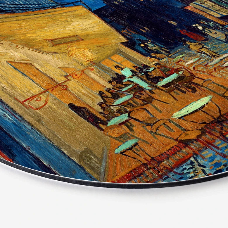 Alu-Dibond van Gogh - Café Terrasse am Abend - Rund 