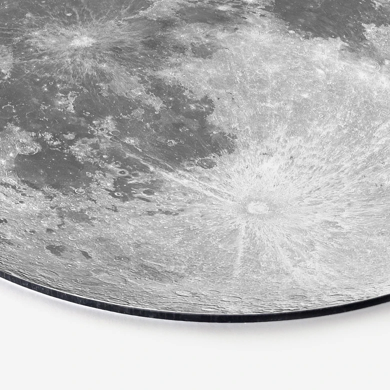 Wandbild Vollmond schwarz-weiß - Alu-Dibond Rund 