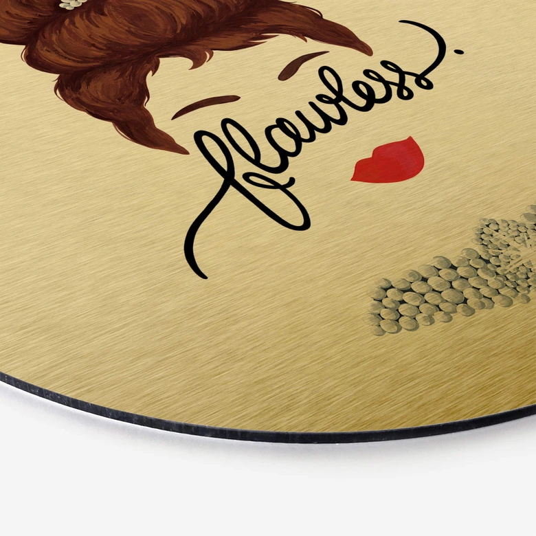 Wandbild Tohmé - Flawless Audrey - Alu-Dibond mit Goldeffekt Rund 