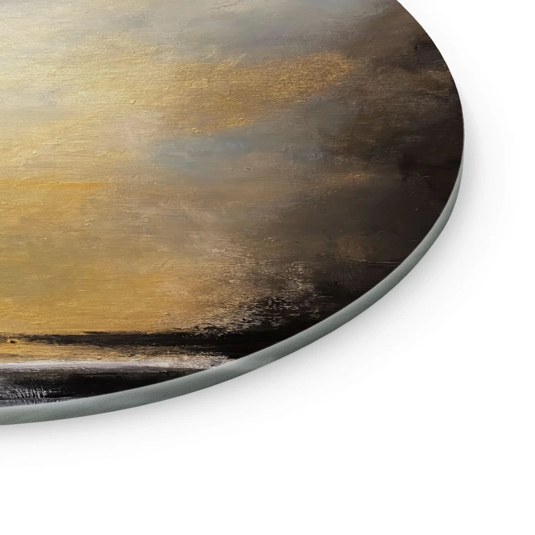 Glasbild Goldenes Licht am Abendhimmel - Bergius - Rund 