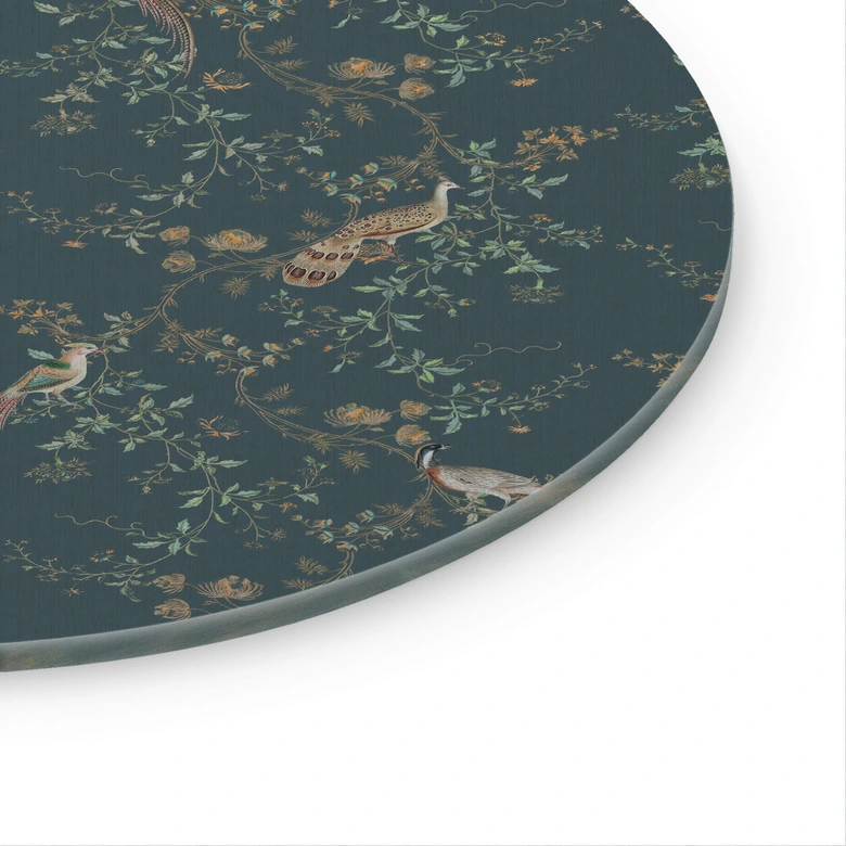 Glasbild Exotische Vögel im Wald - Bloomery Decor - Rund 