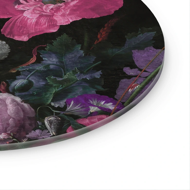 Glasbild Florales Bouquet im Mignon-Stil - Bloomery Decor - Rund 
