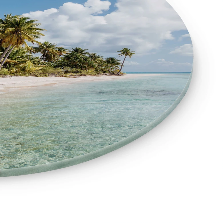 Glasschilderijen Palm Beach in de Zuidzee - Colombo - Rond 