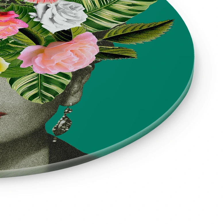 Glas billede Frida Floral - Frida Floral Studio - Rund 