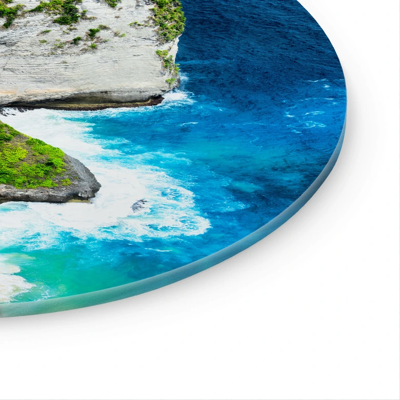 Glasbild Felsenküste von Nusa Penida - Hugonnard - Rund 