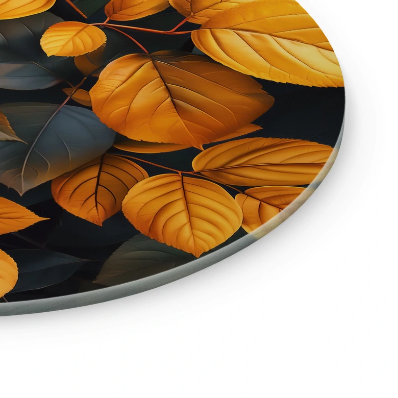 Glasbild Leuchtende Blätterpracht im Herbst - Jaszke - Rund 