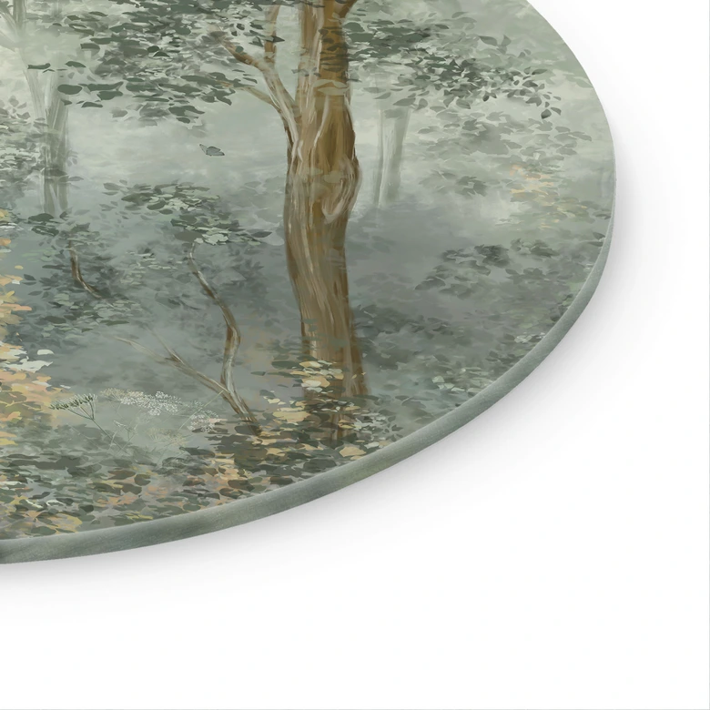 Glasbild Verwunschener Wald - Ms Tiff - Rund 