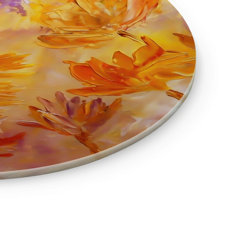 Glasbild Goldener Blütenrausch - Pomata - Rund 