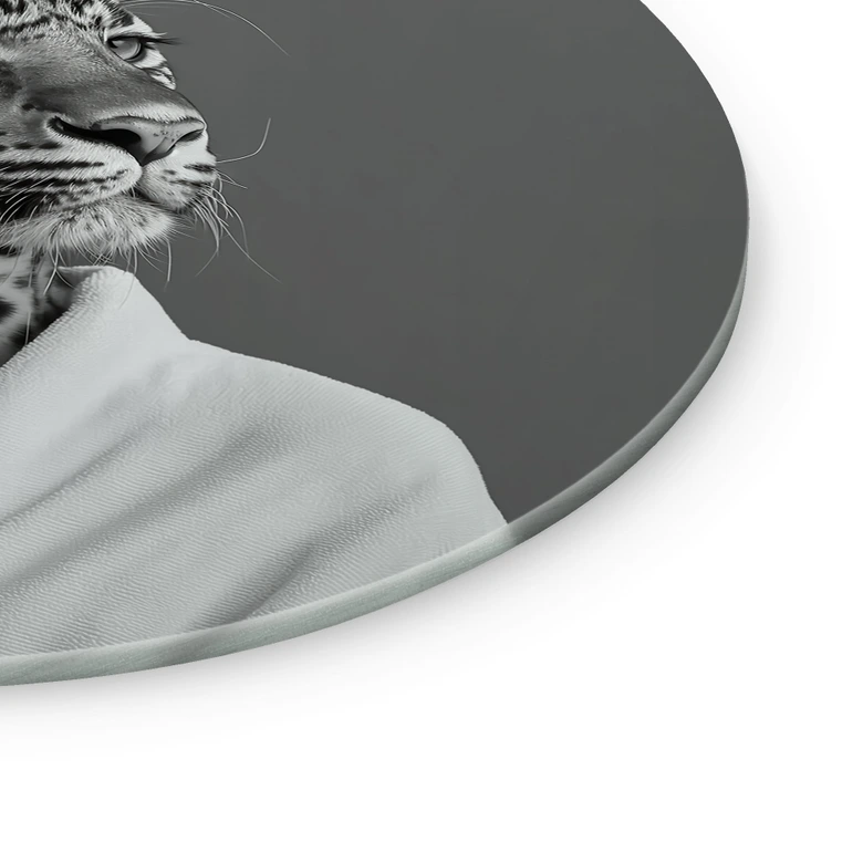 Glasbild Royale Spa-Auszeit mit Leopard - Rahner - Rund 