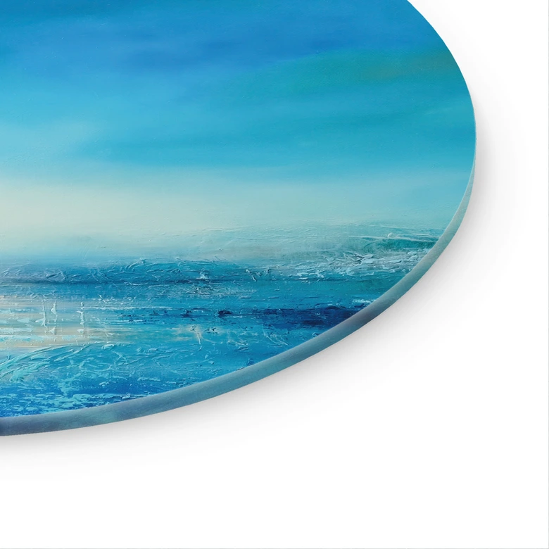 Glasbild Endlose Weite in Blau - Schmucker - Rund 