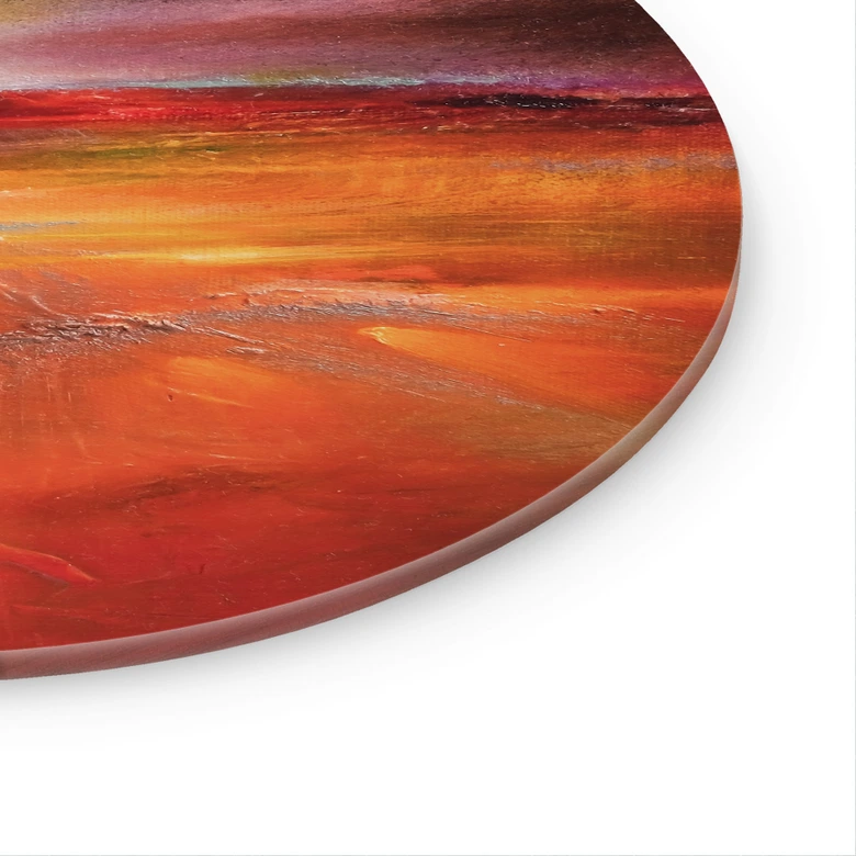 Tableau en verre Paysage d'automne au crépuscule - Schmucker - Rond 