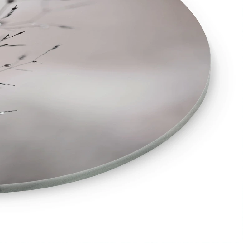Glasbild Grashalm mit Tautropfen - Sillen - Rund 