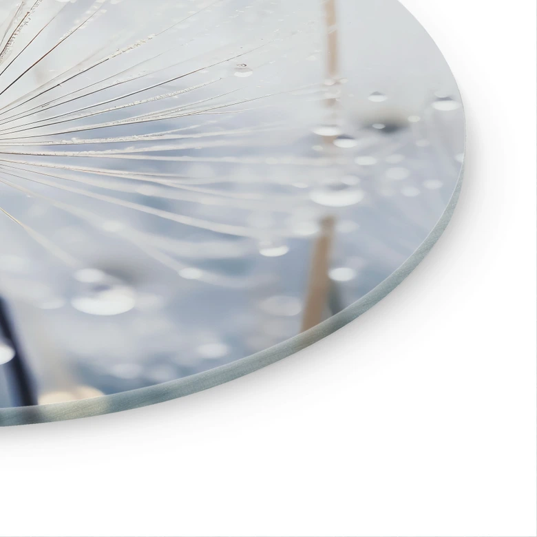 Glasschilderijen Fonkelende paardenbloemen - Treechild - Rond 