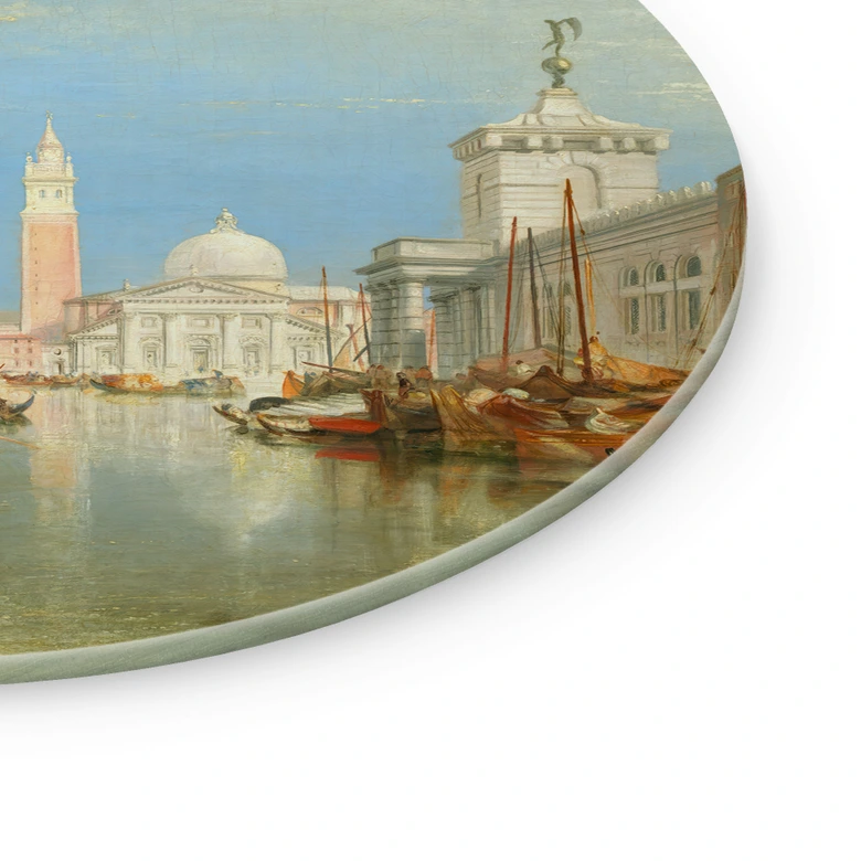 Glasbild Turner - Venedig, Dogana und S. Giorgio Maggiore - Rund 
