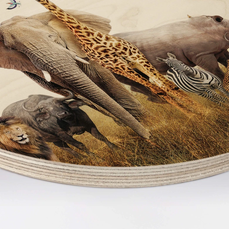 Holzbild Afrikanische Tiere - Rund 