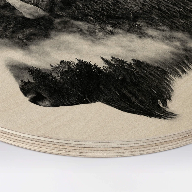 Holzbild Angyalosi - Bison - Rund 