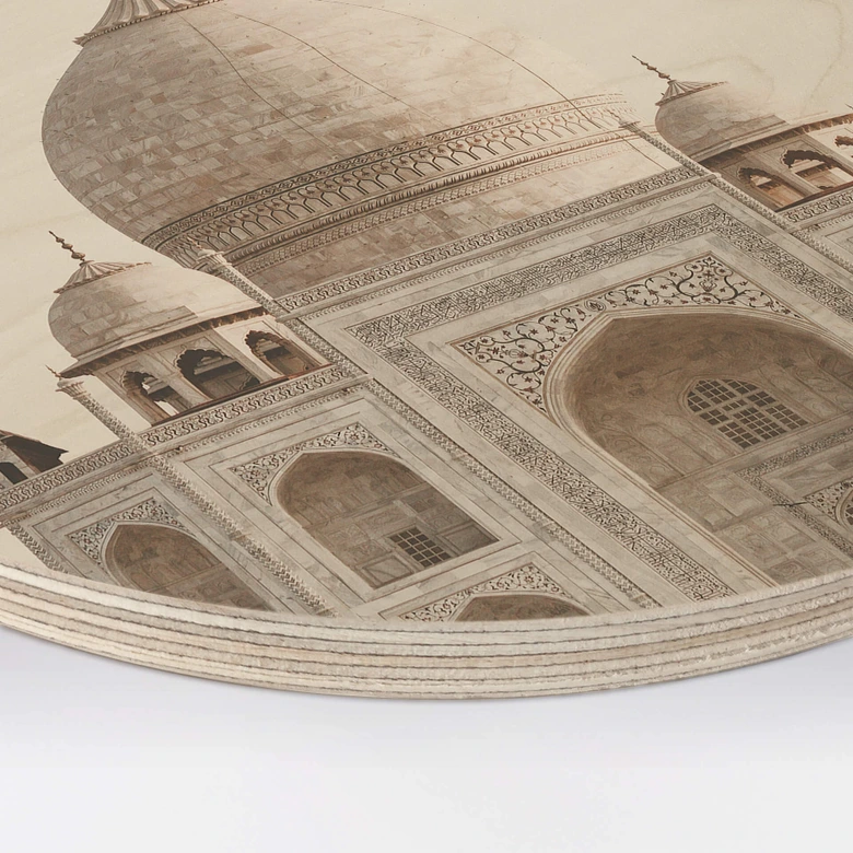 Tableau sur bois rond Annie - Taj Mahal 