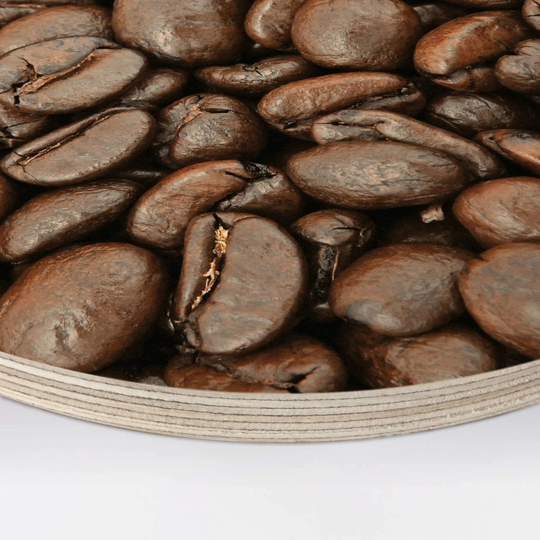 Holzbild Aroma Kaffeebohnen - Rund 