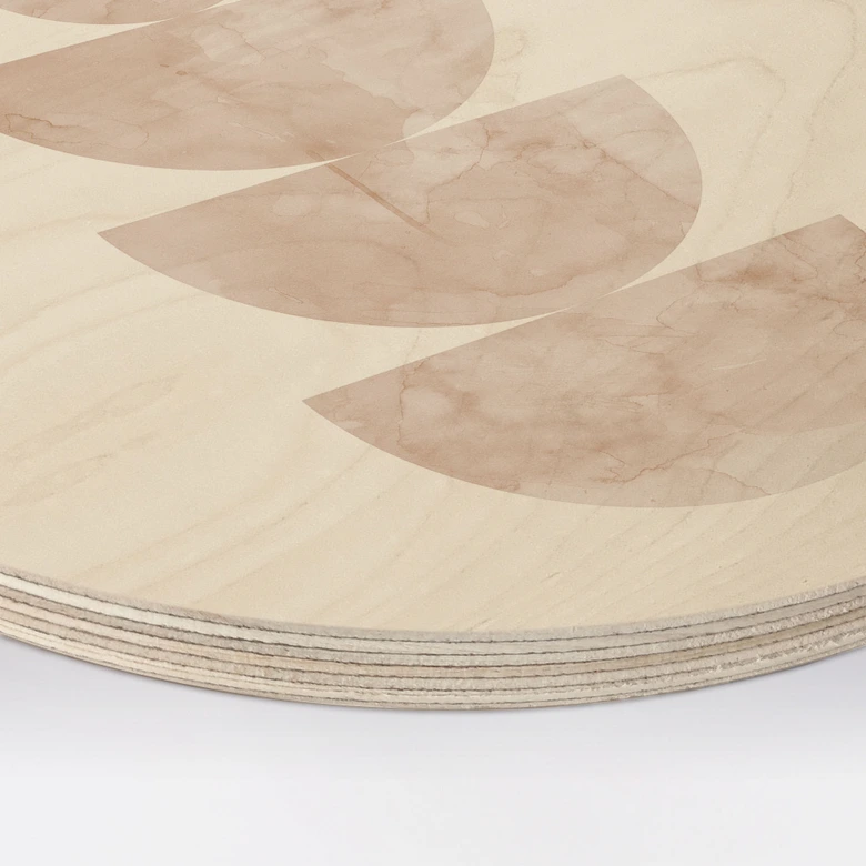 Holzbild Geometrisches Gleichgewicht - Abstrakte Komposition - Costa - Rund 