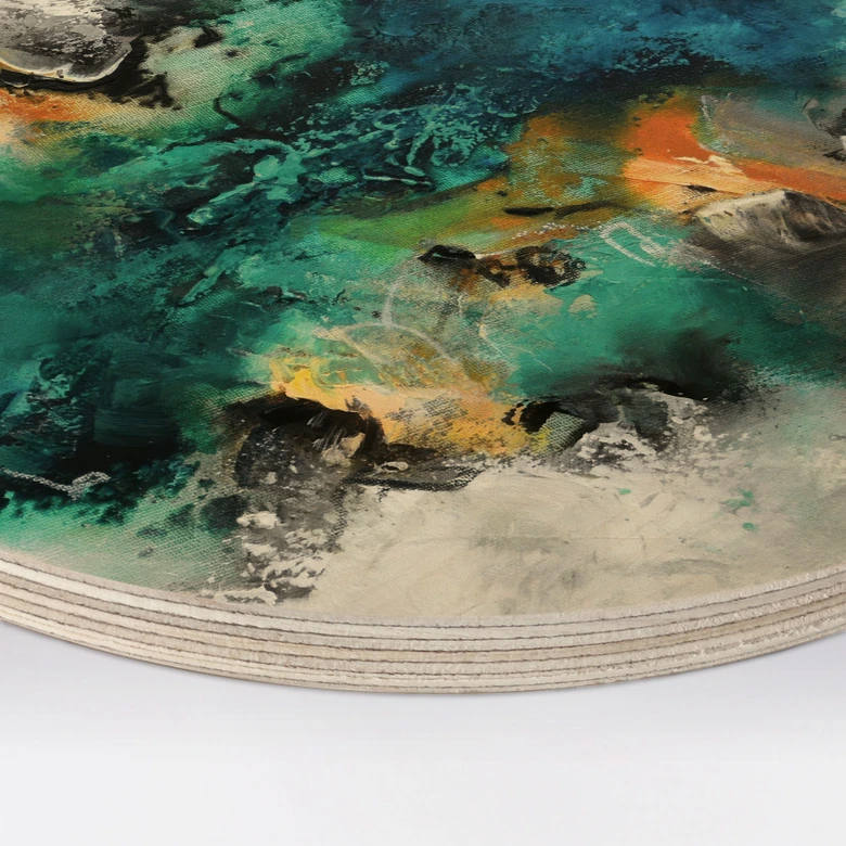 Trätavla färg dimma abstrakt - Fedrau - Rund 