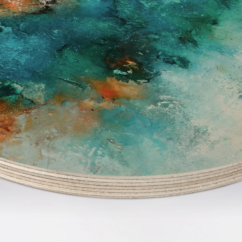 Holzbild Gefrorenes Wasser - Fedrau - Rund 