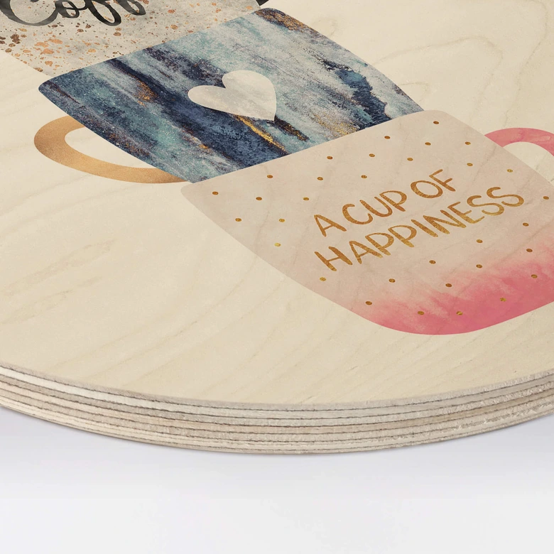 Wandcirkel Hout Fredriksson - a Cup of Happiness 
