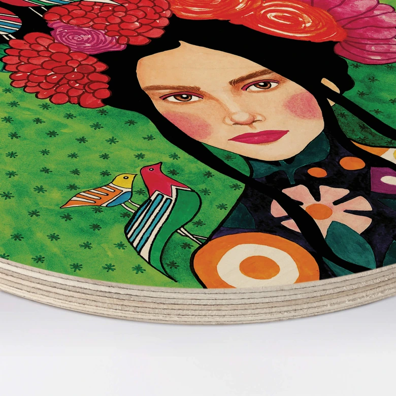 Holzbild Ein gut gehütetes Geheimnis - Rund - Hülya 