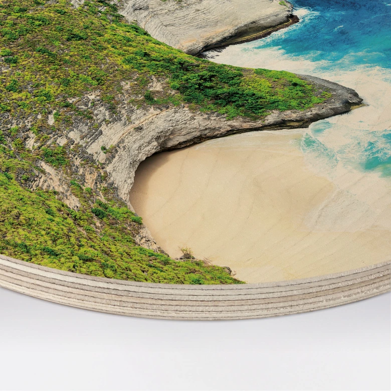 Holzbild Felsenküste von Nusa Penida - Hugonnard - Rund 