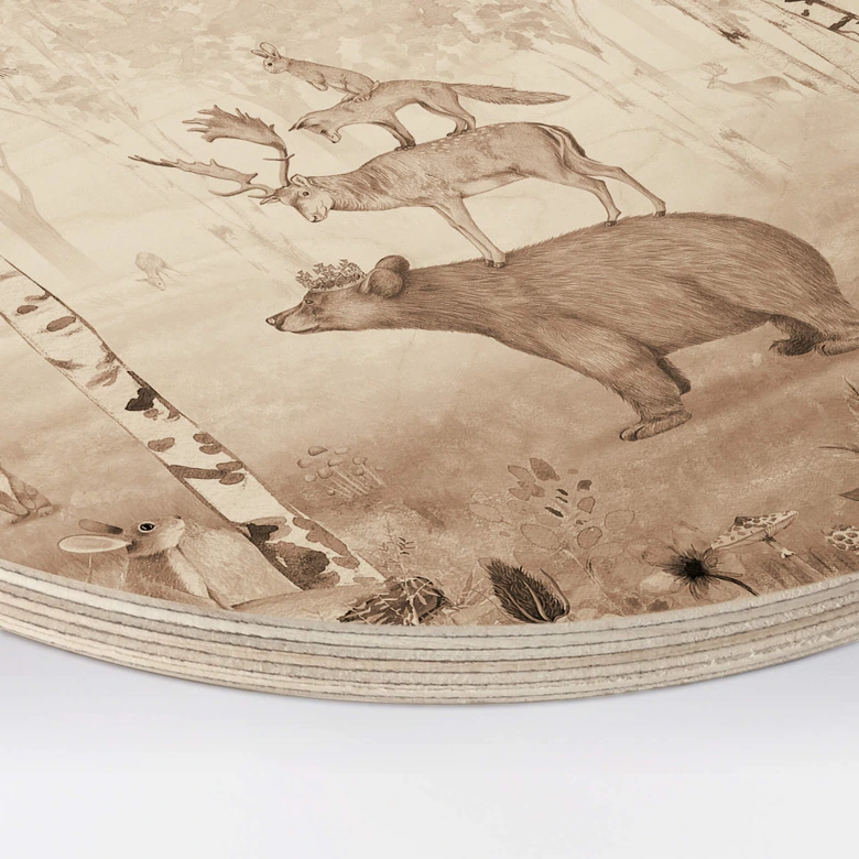 Trätavla Kikki Belle - Björnkungen - Rund 