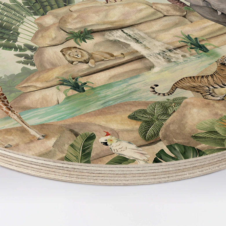 Obraz drewniany do pokoju dziecięcego Kikki Belle - Jungle Paradise Round 