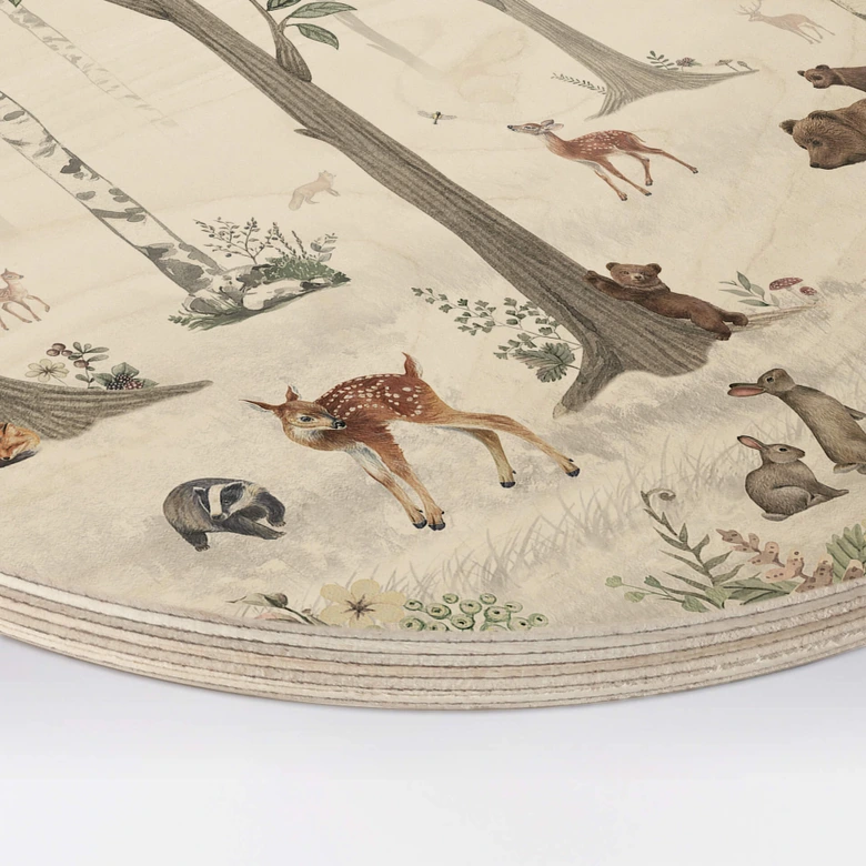 Cuadro de madera Kikki Belle - Belleza del bosque - Redondo 