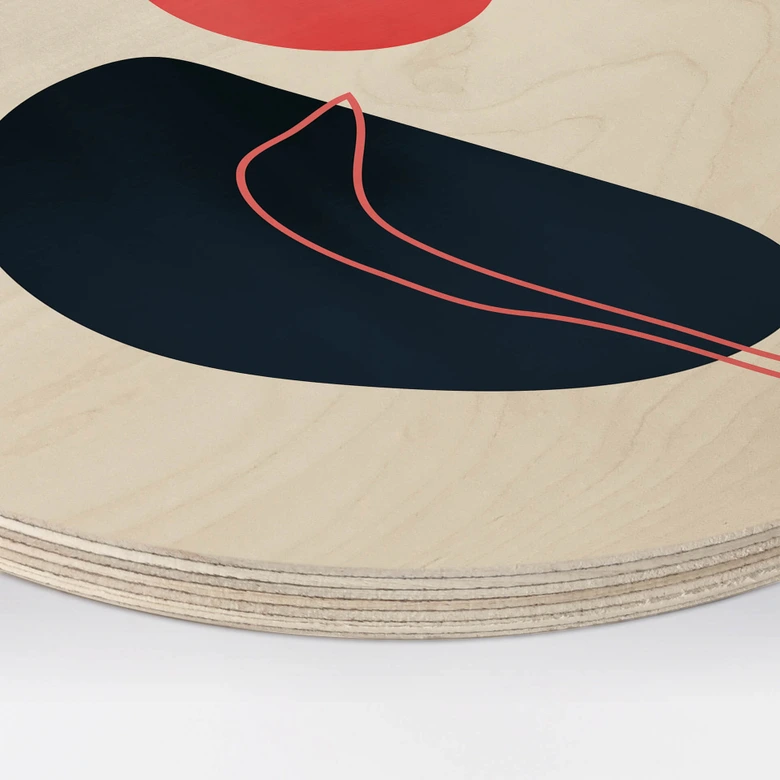 Holzbild Kubistika - Abstraktion - Rund 