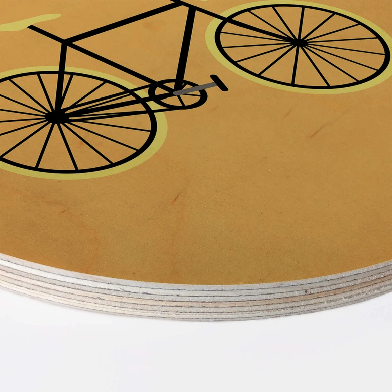 Cuadro de madera Kubistika - Bicycle Love - Redondo 