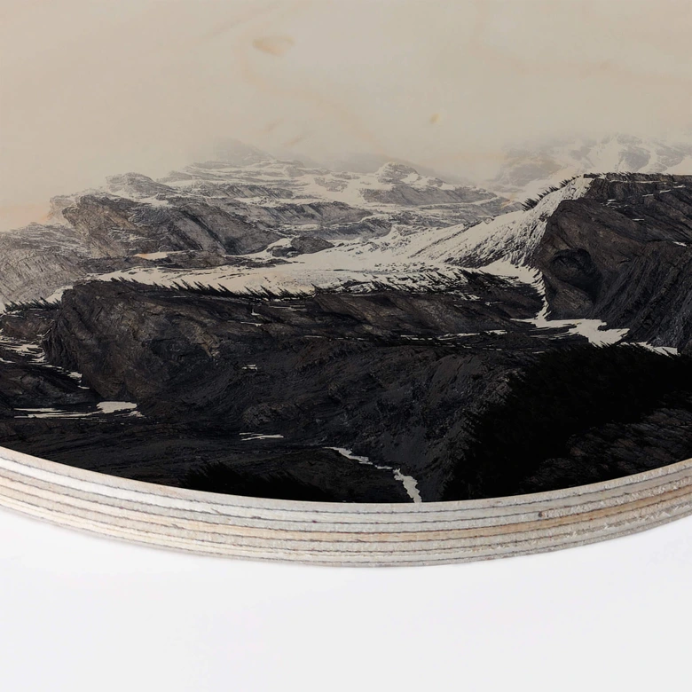 Wandcirkel Hout Kubistika - High in the Mountains 