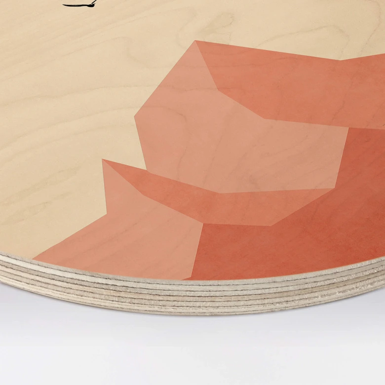 Cuadro de madera Kubistika - Zugspitze - Redondo 