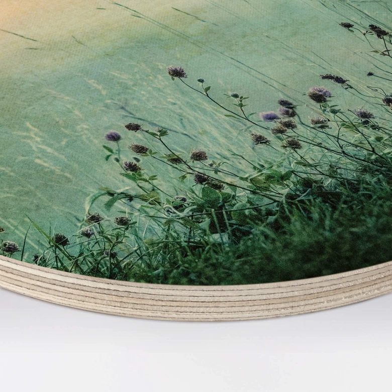 Trätavla Duvklädd soluppgång rund - Kværnstrøm 