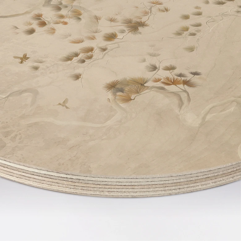 Holzbild Elegante Kiefer im asiatischen Stil - Ms Tiff - Rund 