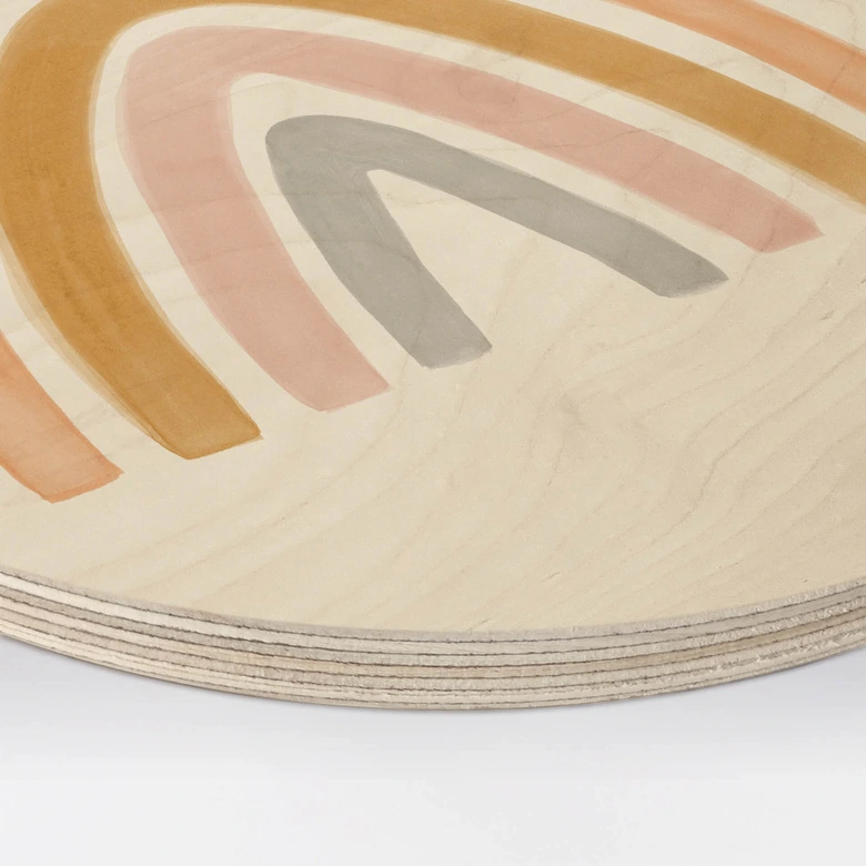 Houten Wandcirkel Nouveauprints - Bonte Regenboog 