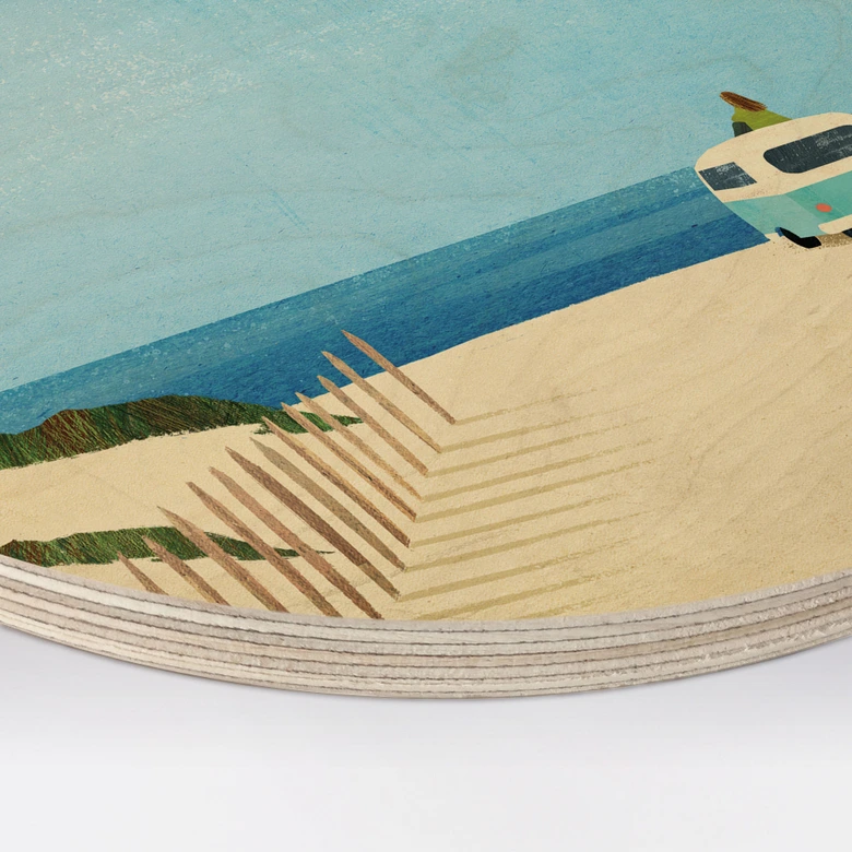 Holzbild Van Life - Urlaub am Meer - Rivers - Rund 