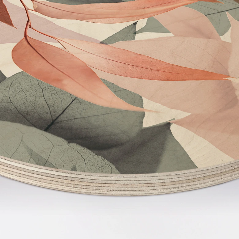 Cuadro de madera Hojas de eucalipto de colores - Sisi & Seb - Redondo 