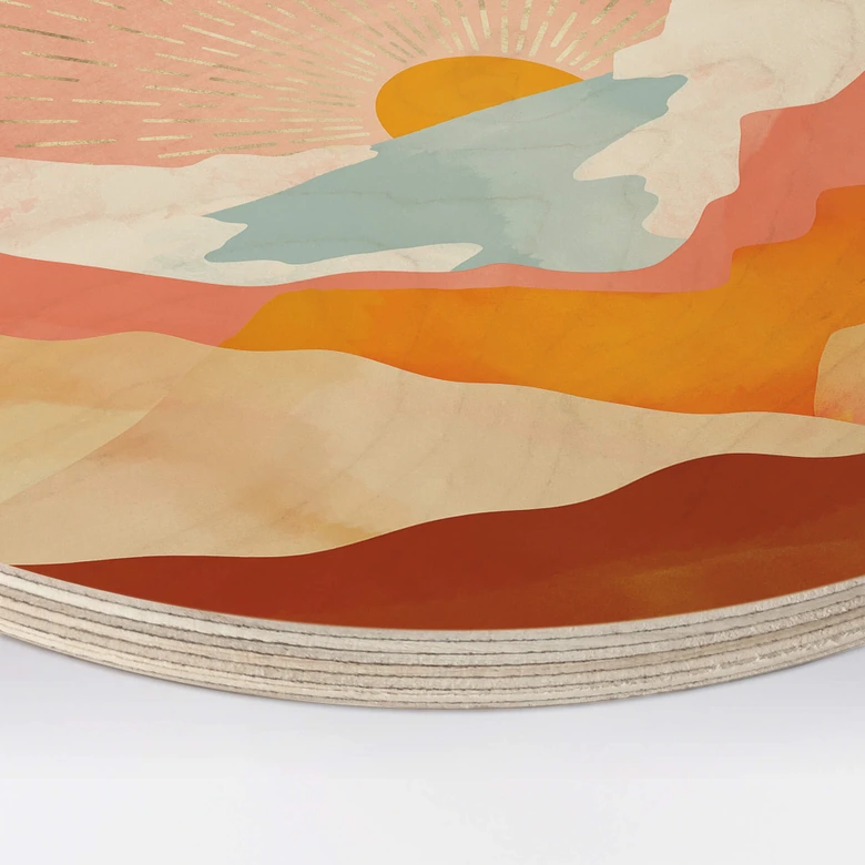 Holzbild SpaceFrog Designs - Sommertag - Rund 