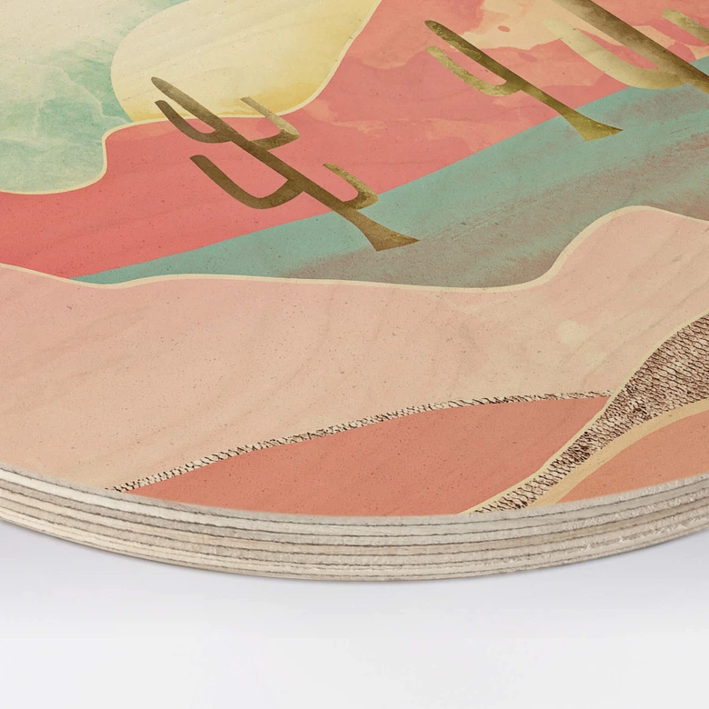 Wandcirkel Hout SpaceFrog Designs - Pastel Woestijn 